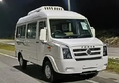 Force Traveller rental with driver for group travel in India
