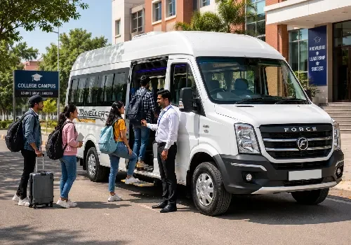 School and college group travel vehicle with driver